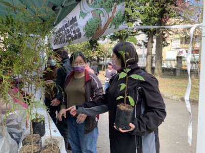 民眾開心領苗美化環境