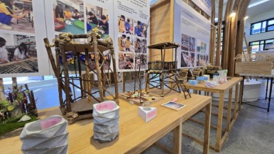 東勢高工「建築科」循環經濟融入空間設計課程展出樹枝創作